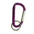 Carabiner w/ 1" Split Ring - 2-1/2" Purple